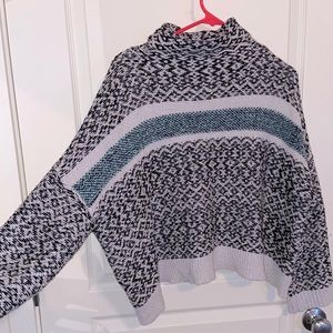 Mock Neck Cropped Sweater